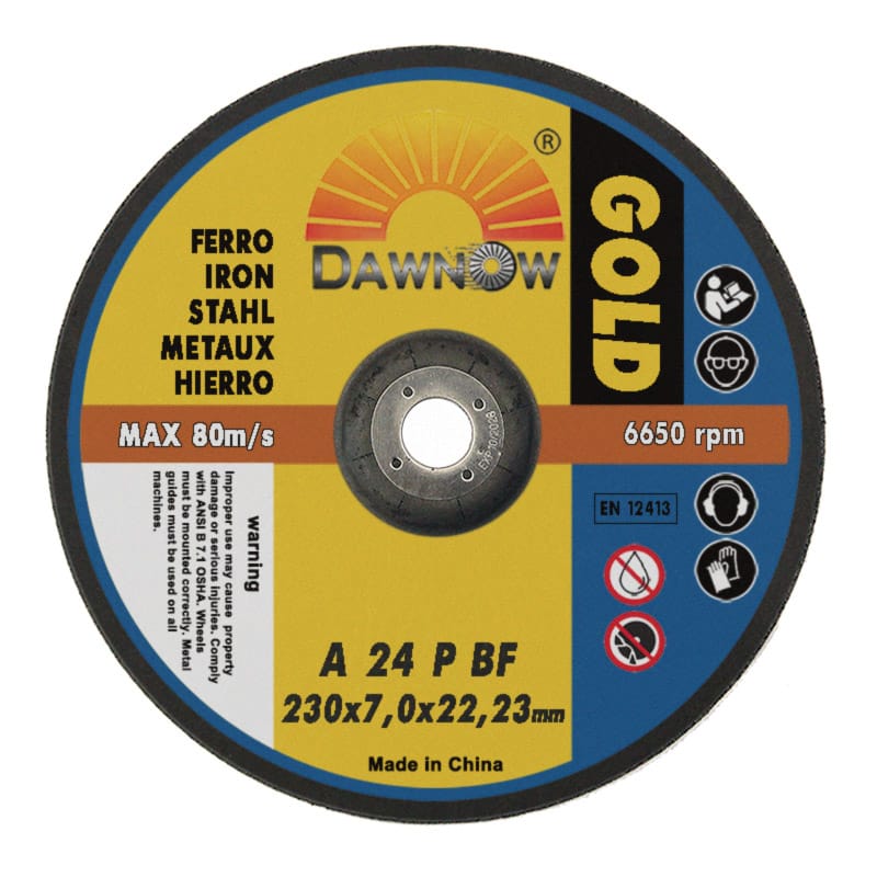 gold metal grinding disc 230-7 dawn abrasives gold steel grinding wheel